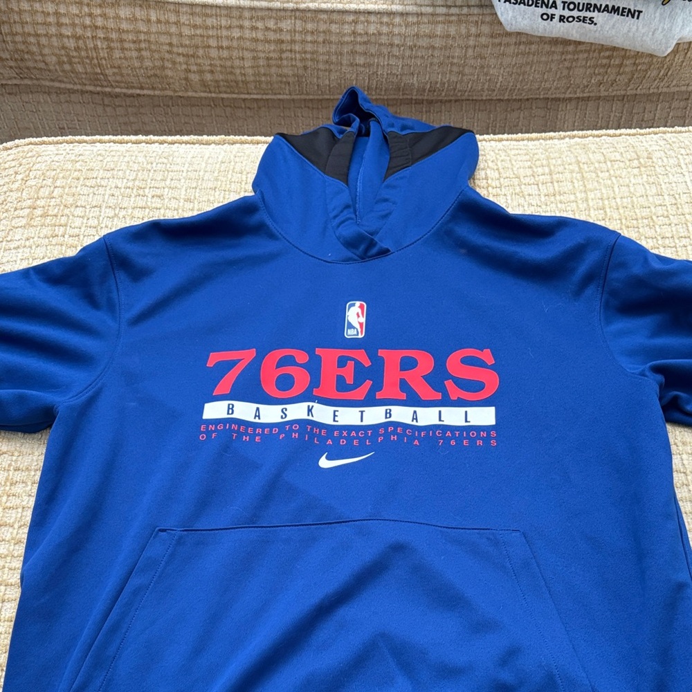 Nike 76ers Royal Blue and Red Basketball Hoodie